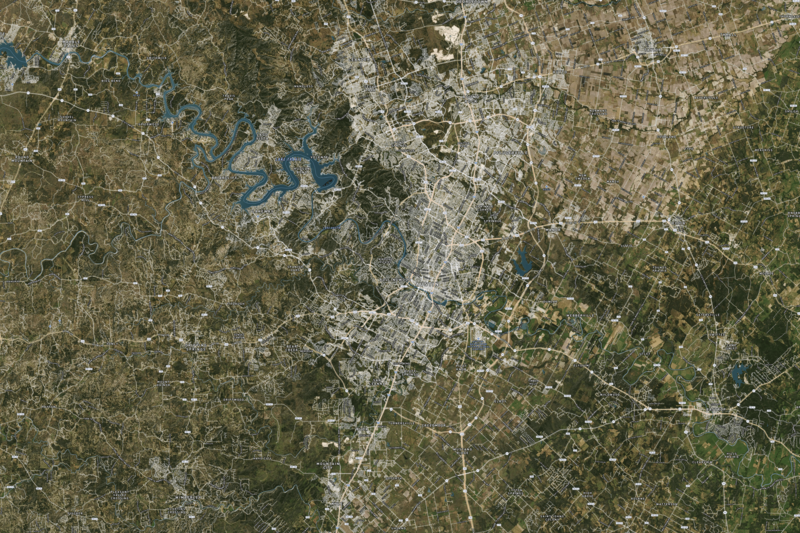 Waterproof map of Austin