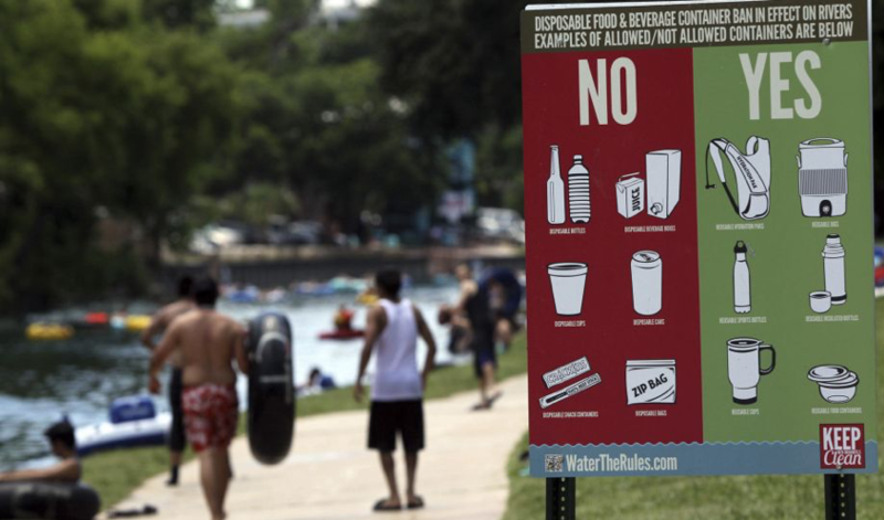 Examples Of Non-Disposable Reusable Containers For Comal River Tubing